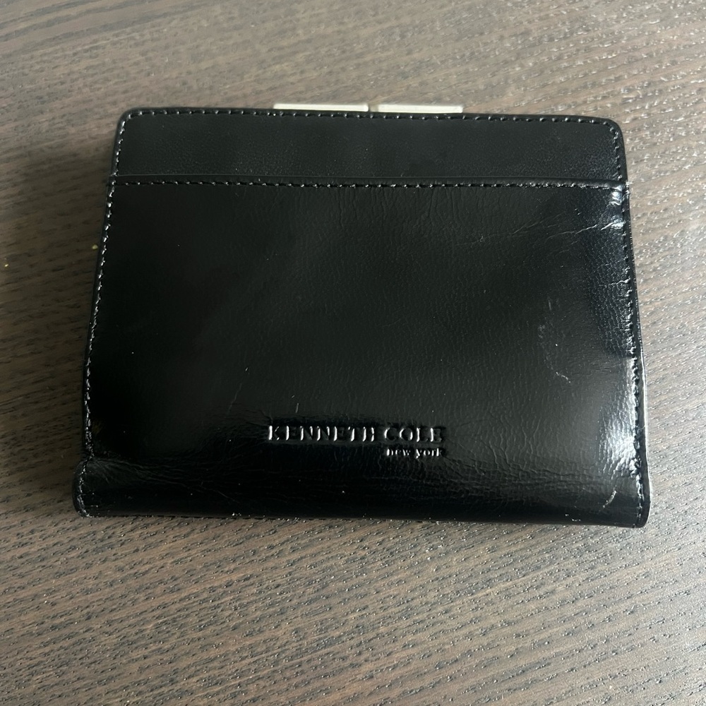 Kenneth Cole Black and Gray Striped Wallet - Picture 2 of 5